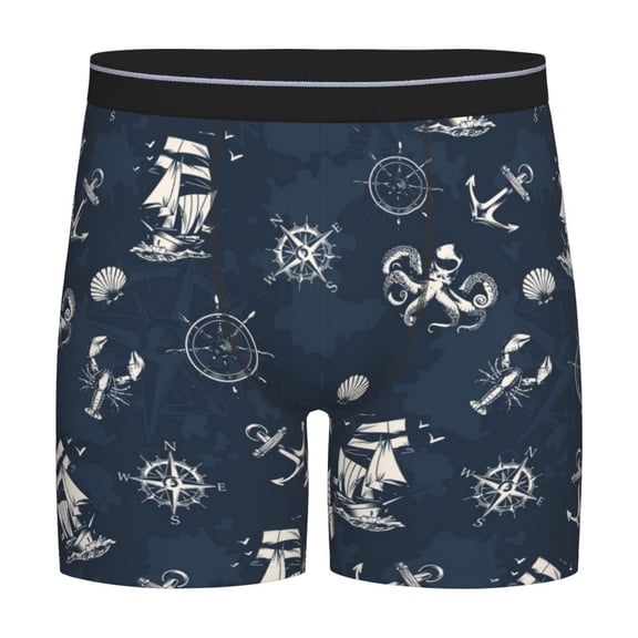 Easygdp Vintage Marine Men's Boxer Briefs Men’s Underwear Boxer Briefs for Men