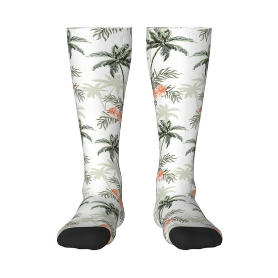 Easygdp Vintage Palm Trees Soccer Socks Sport Knee High Socks Calf Compression Athletic Socks for Men and Women