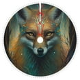 Easygdp Vintage Pattern Fox Christmas Tree Skirt Xmas Tree Skirt with