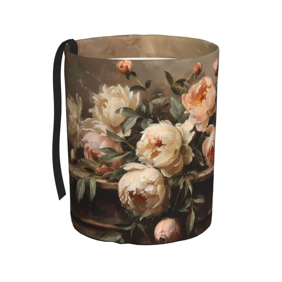 Easygdp Vintage Peonies Rustic Charm Car Trash Can Garbage Car Accessories Trash Can Car Waste Bin for for Driver and Passenger Any Vehicle