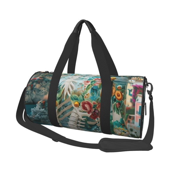 Easygdp Vintage Print Island Skull Travel Duffle Bag,Carry on Bag Travel Bags Gym Bag Carry On Luggage Bags