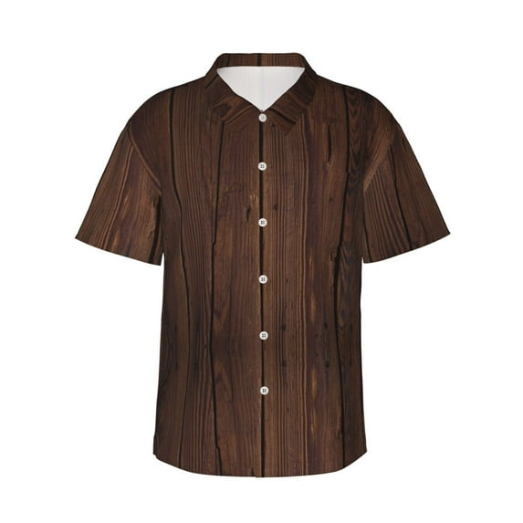 Easygdp Vintage Wood Men's Hawaiian Shirts Print Lapel Short Sleeve for Beach, vacation, party, casual occasions - 3X-Large