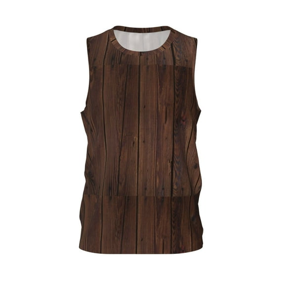 Easygdp Vintage Wood Men's Mesh Basketball Jersey Quick Drying Sleeveless Shirts Fitted Muscle Tank Tops Sport Round Neck T-Shirt - 3X-Large