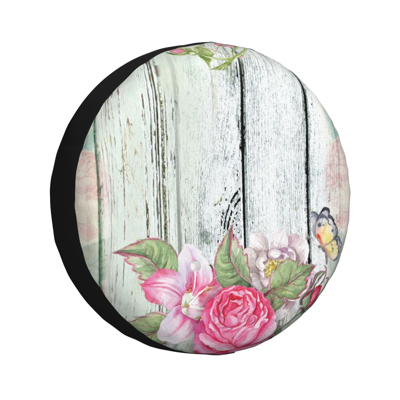 Timber Wheel Guard Easygdp Vintage Wood With Floral Wheel Sun Guard, Spare Tire Cover ...