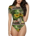 thumbnail image 1 of Easygdp Vintage Wooden Bucket Women'S Waist-Cinching Short-Sleeved Onesie, Olastic Onesiet,Snaps At Bottom,Easy To Put On And Take Off - Xx-Large, 1 of 9