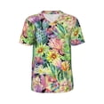 thumbnail image 1 of Easygdp Watercolor Blooming Cactus Men's Muscle T-Shirt Men's Baseball Short Sleeves, for Gym Workout Athletic with Button - X-Large, 1 of 9