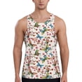 thumbnail image 1 of Easygdp Watercolor Floral With Butterflies Men's Tank Top, Sleeveless Muscle T Shirts, Breathable, Quick-Dry, Loose for Gym, Running, Fitness - Small, 1 of 9