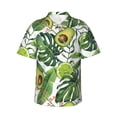 thumbnail image 1 of Easygdp Watercolor Green Tropical Men'S Summer Casual Short Sleeve,Short Sleeve Button-Down Shirt, Lapel Loose Breathable Hawaiian Short Sleeve - Small, 1 of 9