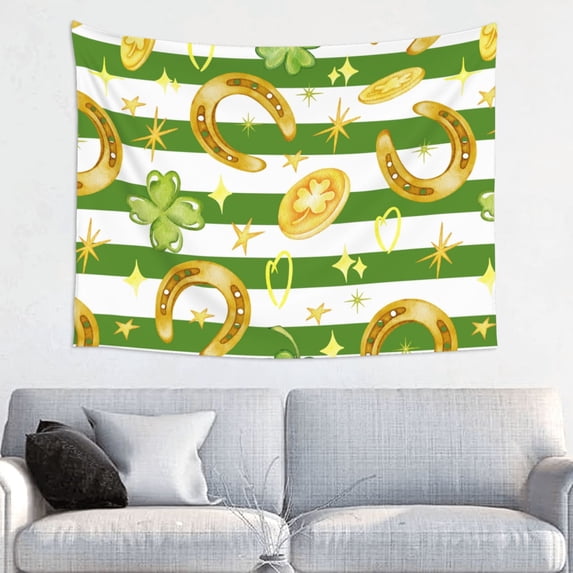 Easygdp Watercolor St Patrick Day Tapestrys Boutique Decor Wall Hanging for Living Room Bedroom Office Decor 29x37in
