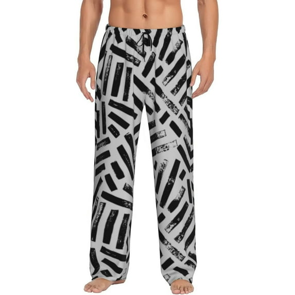 Easygdp Weave Geometric Men's Pajama Pant, Sleep Elastic Waistband Lounge Pants - Large