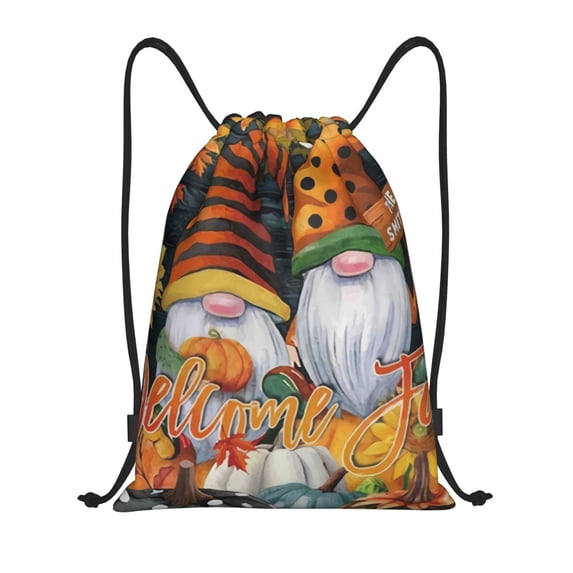 Easygdp Welcom Fall Drawstring Backpack, Beach Sackpack, Travel Sackpack Lightweight for Sports, Gym, Travel, Swimming - Medium