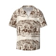 thumbnail image 1 of Easygdp Western Desert Cowboys2 Men's Casual Short-sleeved Shirt with Pocket and Button Suitable for Beach Vacation Leisure - Large, 1 of 7
