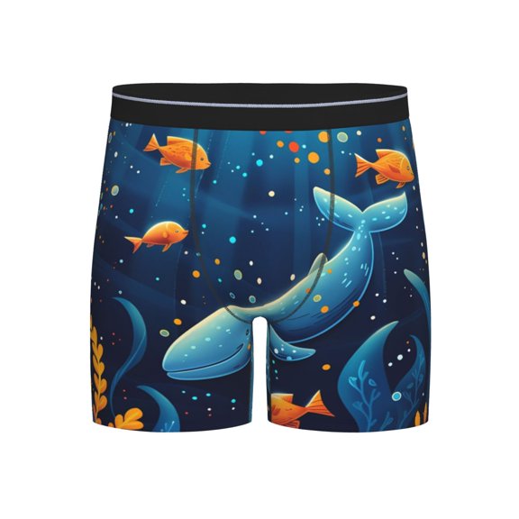 Easygdp Whimsical Underwater Fantasy Men's Boxer Briefs Men’s Underwear Boxer Briefs for Men