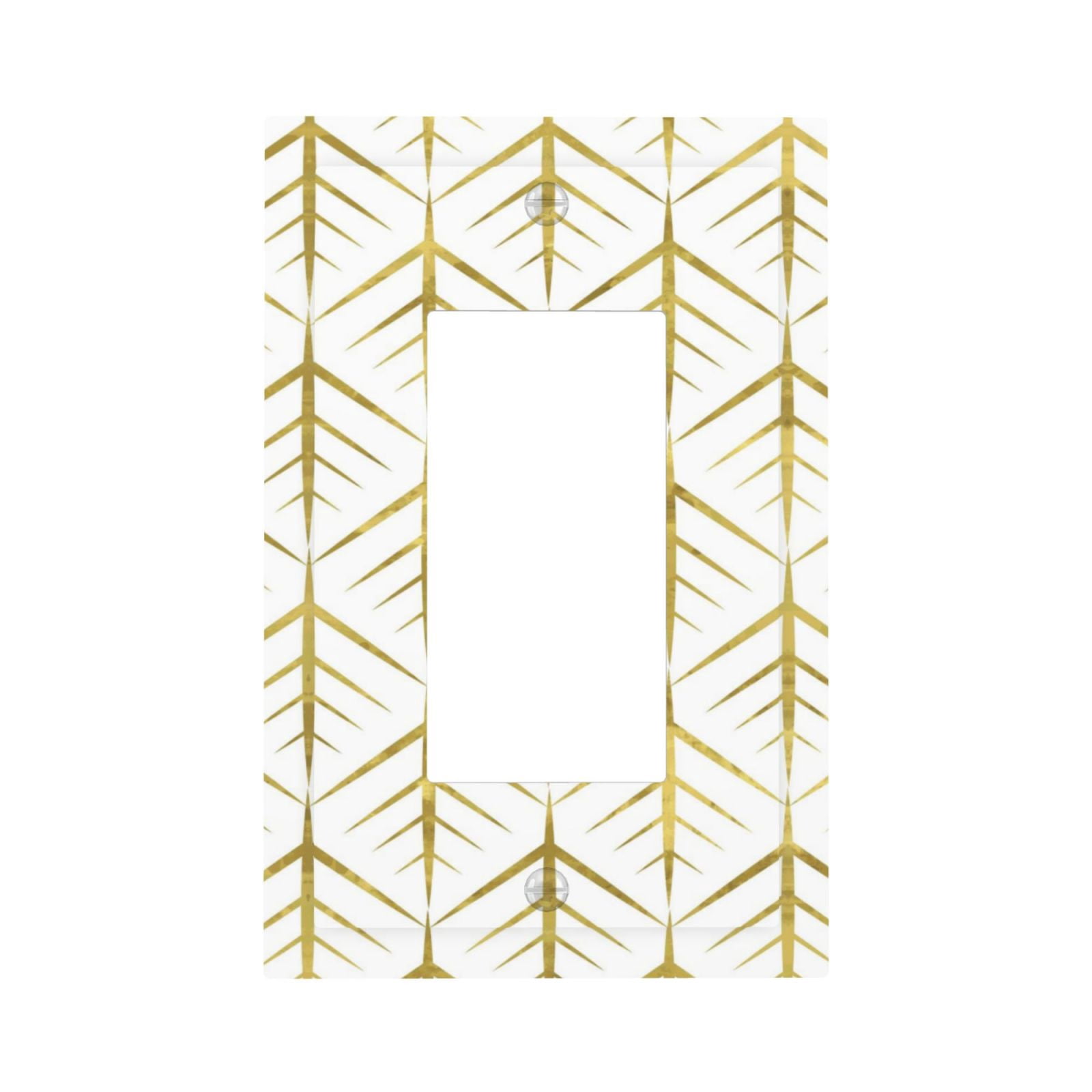 Easygdp White And Gold Geometry Decorator Light Switch or Receptacle ...