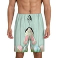thumbnail image 1 of Easygdp White Bunny Bottom And Easter Eggs Men's Short Pajama Pants, Sleep Shorts, Household Pants, Casual Pants with Pockets - Small, 1 of 9
