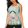 thumbnail image 1 of Easygdp White Bunny Bottom And Easter Eggs Women's Workout Tank Top, Running Top, Hiking Shirt, Quick-Dry for Running, Yoga, Hiking -, 1 of 9