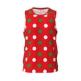 thumbnail image 1 of Easygdp White and Green Polka Dot Men's Mesh Basketball Jersey Quick Drying Sleeveless Shirts Fitted Muscle Tank Tops Sport Round Neck T-Shirt - 4X-Large, 1 of 9