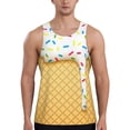 thumbnail image 1 of Easygdp White Ice Cream Men's Tank Top, Sleeveless Muscle T Shirts, Breathable, Quick-Dry, Loose for Gym, Running, Fitness - Small, 1 of 9