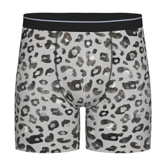 Easygdp Wild Animal Leopard Print Men's Boxer Briefs Men’s Underwear Boxer Briefs for Men