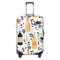 thumbnail image 1 of Easygdp Wine Bottles Glasses Print Elastic and Washable Suitcase Protective Cover with Hidden Zipper Fits 18-32 inch Luggage -Large, 1 of 9