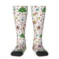 thumbnail image 1 of Easygdp Winter Christmas And New Year Deer Soccer Socks Sport Knee High Socks Calf Compression Athletic Socks for Men and Women, 1 of 9