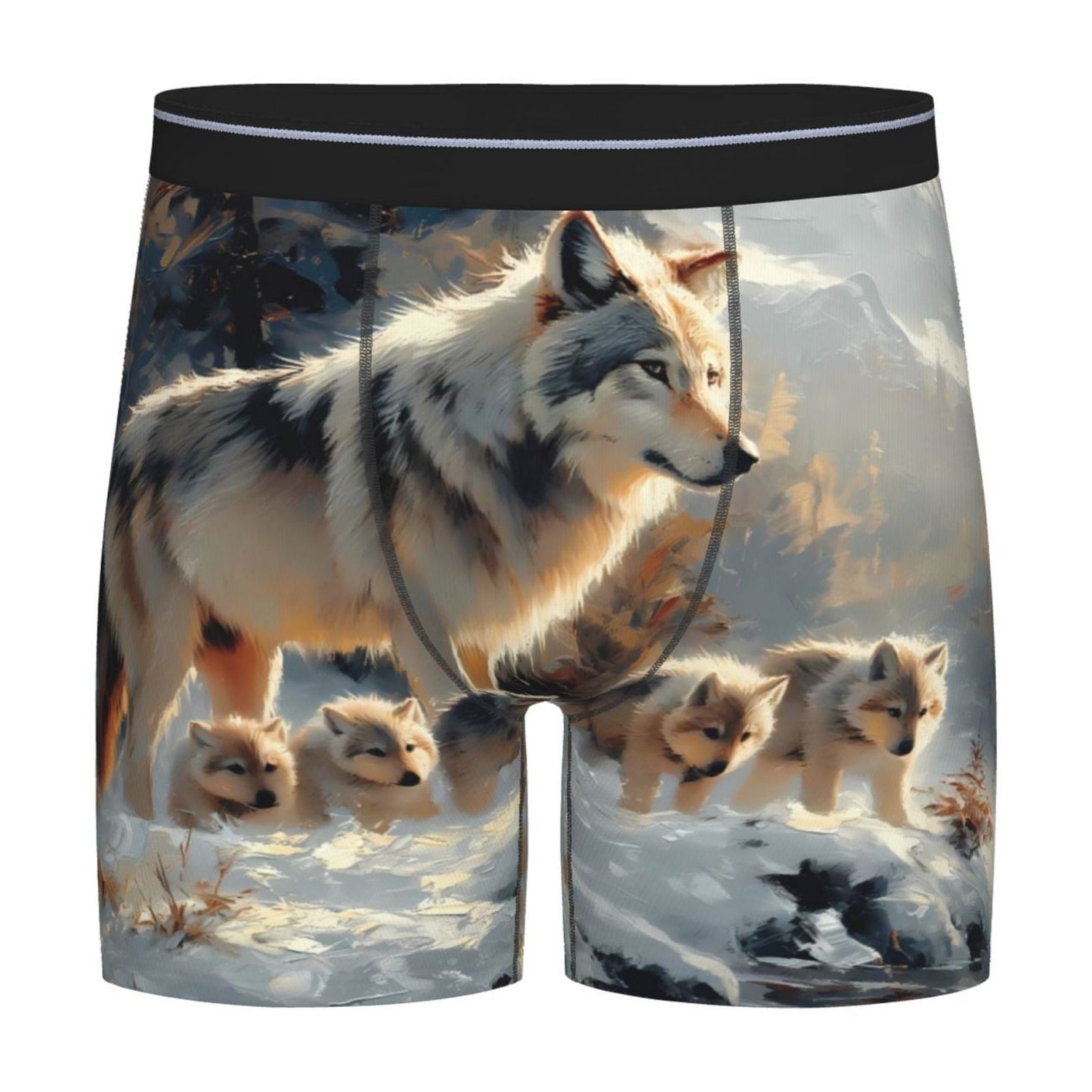 Easygdp Wolf Family Winter Wonderland Men s Boxer Briefs Men s 
