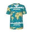 thumbnail image 1 of Easygdp World Map With Landmarks Men's Muscle T-Shirt Men's Baseball Short Sleeves, for Gym Workout Athletic with Button - 4X-Large, 1 of 9