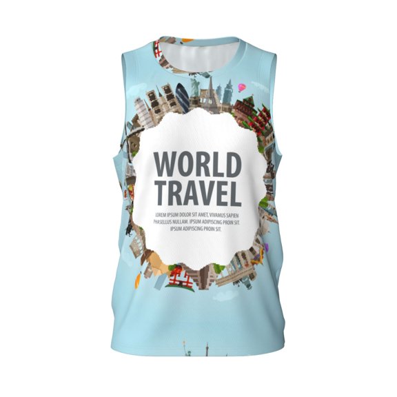 Easygdp Airplane Men's Mesh Basketball Jersey Quick Drying Sleeveless Shirts Fitted Muscle Tank Tops Sport Round Neck T-Shirt - Small