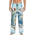 thumbnail image 1 of Easygdp World Travel Men's Pajama Pant, Sleep Elastic Waistband Lounge Pants - Large, 1 of 9
