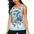 thumbnail image 1 of Easygdp World Travel Women's Workout Tank Top, Running Top, Hiking Shirt, Quick-Dry for Running, Yoga, Hiking - XX-Large, 1 of 9