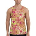 thumbnail image 1 of Easygdp Yellow Flowers Men's Tank Top, Sleeveless Muscle T Shirts, Breathable, Quick-Dry, Loose for Gym, Running, Fitness - Small, 1 of 9