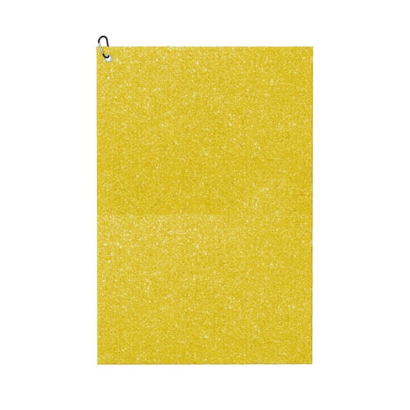 Easygdp Yellow Glitter Golf Towel 24x16in for Men and Women with Carabiner Clip for Easy Attachment