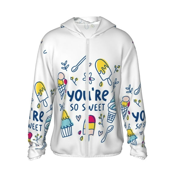 Easygdp You are so Sweet Lightweight Long Sleeve Sun Shirt Sports long-Sleeved Sun Protective Clothing, Quick Drying Breathable - Large