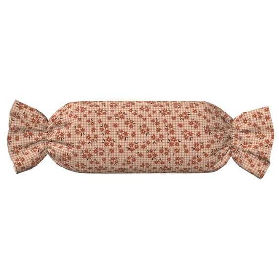 Easygdp fall flower plaid Candy Pillow Cylindrical Pillows Sofa Pillow Neck Hand Support Pillows Lumbar Pillows Including Insert
