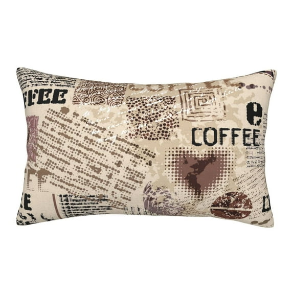 EasygdpAbstract Coffee Pattern With Letters Polyester Fiber Double-Sided Pillowcase,Super Soft,Comfortable And Luxurious Pillowcase,Not Easy To Break Or Deform- 16"X24"
