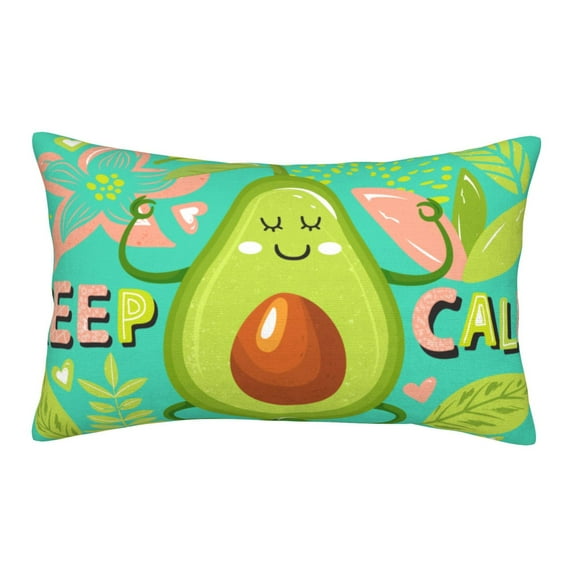 EasygdpAvocado Keep Calm Polyester Fiber Double-Sided Pillowcase,Super Soft,Comfortable And Luxurious Pillowcase,Not Easy To Break Or Deform- 16"X24"