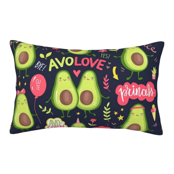 EasygdpAvocado Love Polyester Fiber Double-Sided Pillowcase,Super Soft,Comfortable And Luxurious Pillowcase,Not Easy To Break Or Deform- 20"X30"