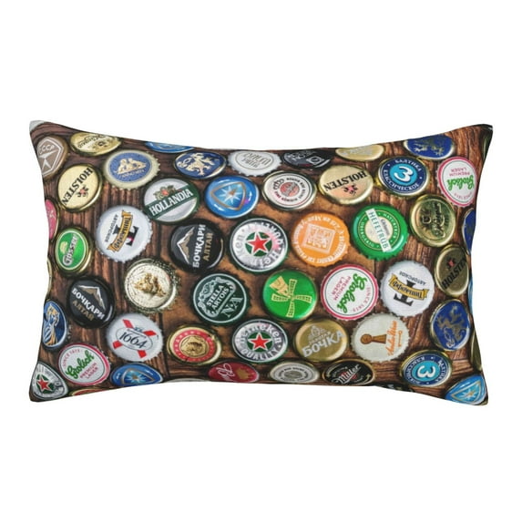 EasygdpBeer Caps Polyester Fiber Double-Sided Pillowcase,Super Soft,Comfortable And Luxurious Pillowcase,Not Easy To Break Or Deform- 16"X24"