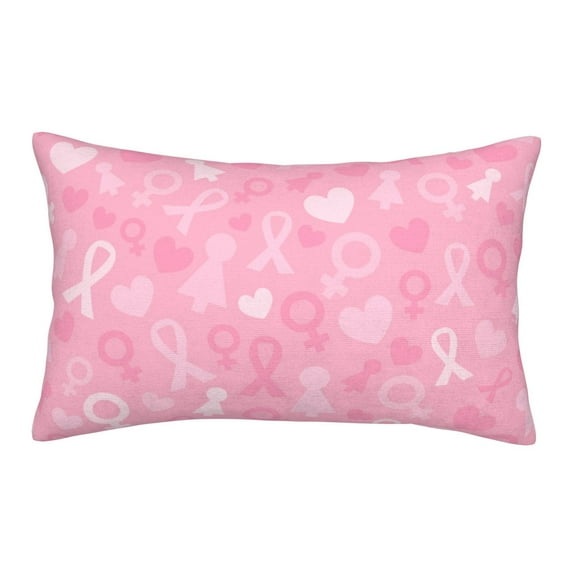 EasygdpBreast Cancer Awareness Polyester Fiber Double-Sided Pillowcase,Super Soft,Comfortable And Luxurious Pillowcase,Not Easy To Break Or Deform- 20"X30"