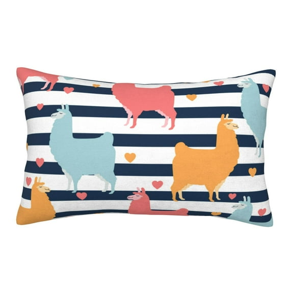 EasygdpColorful Llama Polyester Fiber Double-Sided Pillowcase,Super Soft,Comfortable And Luxurious Pillowcase,Not Easy To Break Or Deform- 16"X24"