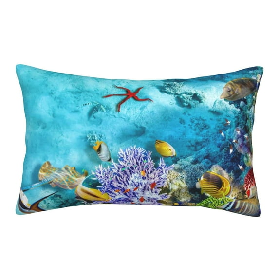 EasygdpCorals And Tropical Fish Polyester Fiber Double-Sided Pillowcase,Super Soft,Comfortable And Luxurious Pillowcase,Not Easy To Break Or Deform- 14"X20"