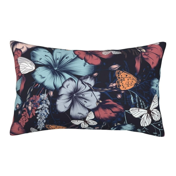 EasygdpFlowers Ad Butterflies Polyester Fiber Double-Sided Pillowcase,Super Soft,Comfortable And Luxurious Pillowcase,Not Easy To Break Or Deform- 16"X24"