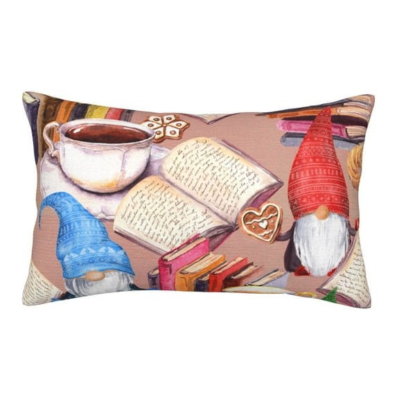 EasygdpGnomes Books Tea Cups Polyester Fiber Double-Sided Pillowcase,Super Soft,Comfortable And Luxurious Pillowcase,Not Easy To Break Or Deform- 16"X24"