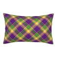 thumbnail image 1 of EasygdpMardi Gras Plaid Polyester Fiber Double-Sided Pillowcase,Super Soft,Comfortable And Luxurious Pillowcase,Not Easy To Break Or Deform- 16"X24", 1 of 9