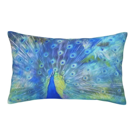 EasygdpPeacock Polyester Fiber Double-Sided Pillowcase,Super Soft,Comfortable And Luxurious Pillowcase,Not Easy To Break Or Deform- 14"X20"