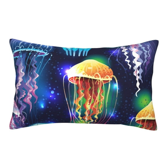 EasygdpTransparent Jellyfishes Polyester Fiber Double-Sided Pillowcase,Super Soft,Comfortable And Luxurious Pillowcase,Not Easy To Break Or Deform- 16"X24"