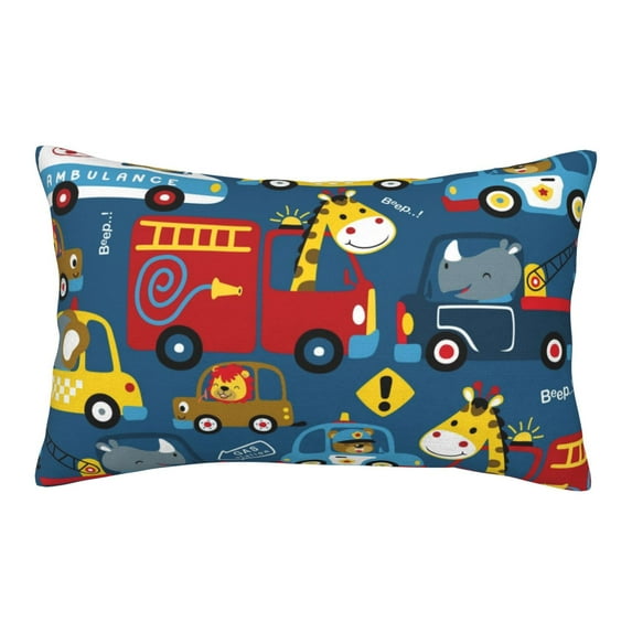 EasygdpVehicles Cartoon With Funny Drivers Polyester Fiber Double-Sided Pillowcase,Super Soft,Comfortable And Luxurious Pillowcase,Not Easy To Break Or Deform- 20"X30"