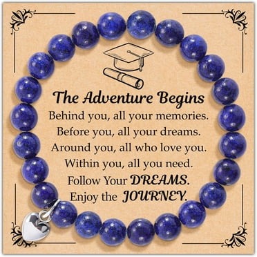 Easygou 2024 Graduation Gifts for Her, High School College Graduation Gifts for Women, Inspirational Compass/Heart Graduation Bracelets with Gift Message Card for Women Girls Daughter Sister Friends