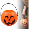Easygou Halloween Plastic Pumpkin Bucket, 2024 Upgrade Portable
