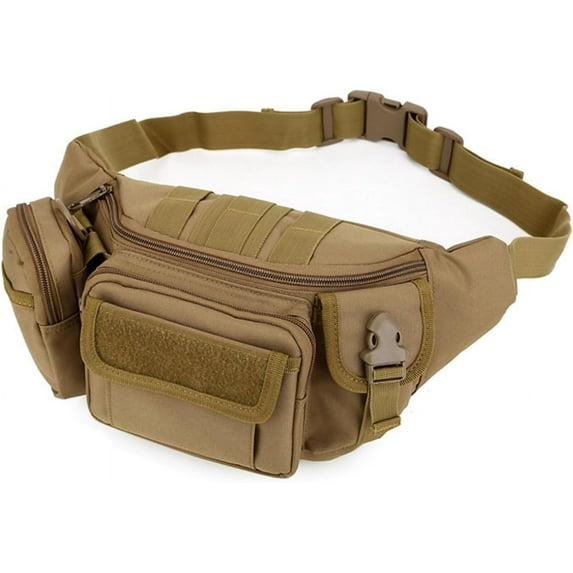 Easygou Tactical Waist Pack for Men - 8L Large Capacity Water Resistant Gun Pack for Outdoor Sports Hiking Travel Fishing (Black)